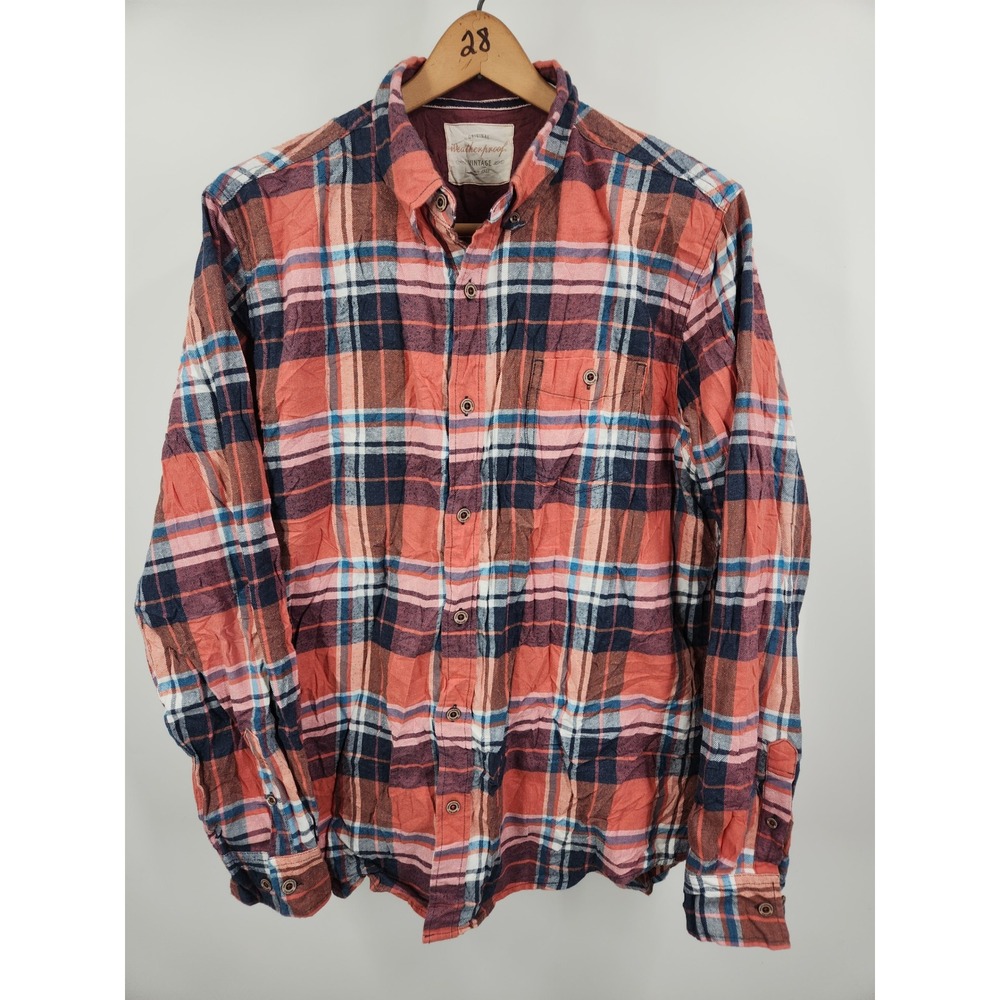 Weatherproof Mens Plaid Flannel Shirt XL Long Sleeve Button Up Casual - Picture 3 of 6